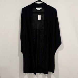 NWT In Every Story Black Open batwing short sleeve Cardigan